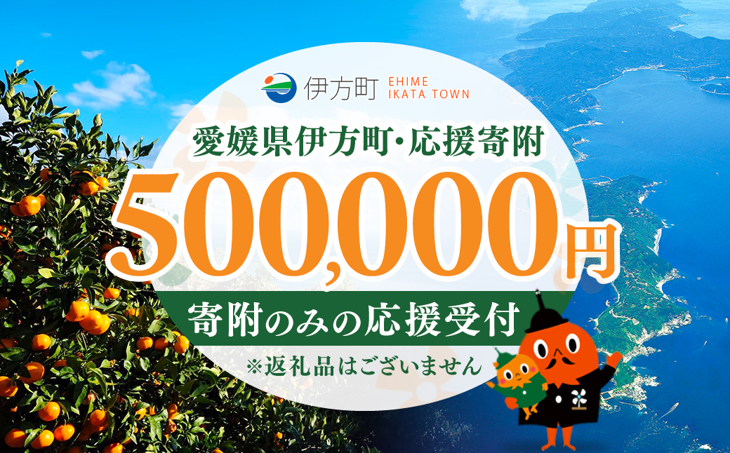 【返礼品なし】愛媛県伊方町・応援寄附500,000円（寄附のみの応援受付 ※返礼品はございません） IKTBG008