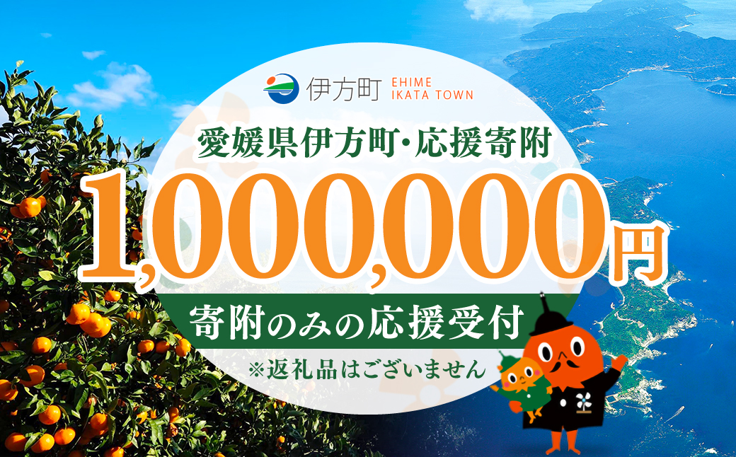 【返礼品なし】愛媛県伊方町・応援寄附1,000,000円（寄附のみの応援受付 ※返礼品はございません）  IKTBG009