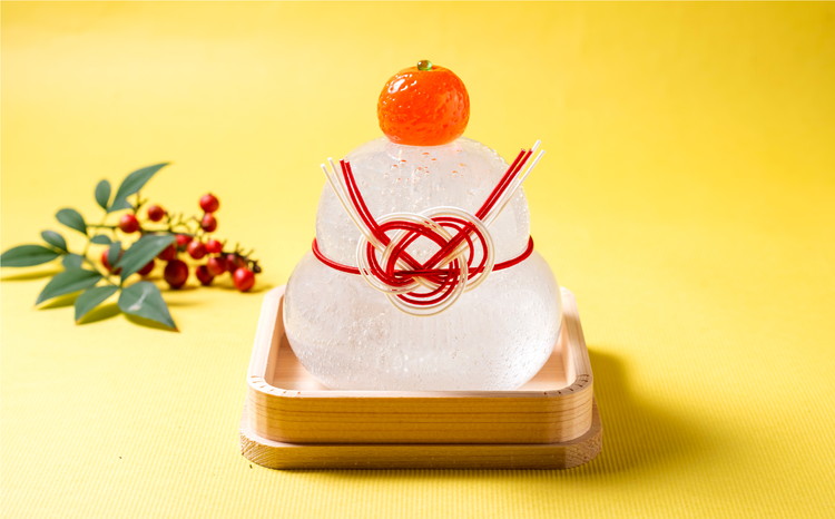 【環境にやさしいエコグラス 大サイズ】森の国ガラス工房 オリジナル鏡餅※食品ではありません | 鏡餅 かがみ餅 ガラス ガラス細工 ガラス作家 ガラス工芸 お正月 お祝い おしゃれ インテリア 手のり 手作り