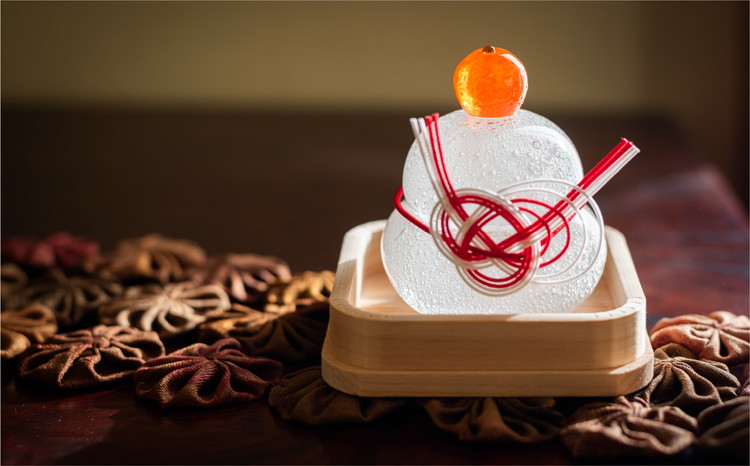 【環境にやさしいエコグラス】 森の国ガラス工房 オリジナル鏡餅※食品ではありません | 鏡餅 かがみ餅 ガラス ガラス細工 ガラス作家 ガラス工芸 お正月 お祝い おしゃれ インテリア 手のり 手作り ◆