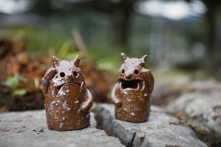 【形・模様ランダム】鬼のハニワ「おにわ」阿吽セット（2体） | 陶芸 粘土 子ども インテリア 観賞用 ※離島への配送不可