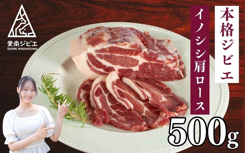 愛南ジビエの猪肩ロース肉　500g （ 5個 /  月 限定 ）イノシシ 冷凍 真空 パック 国産 天然 猪肉 精肉 ジビエ肉 カルシウム 低カロリー 肉 低脂肪 高たんぱく ヘルシー コラーゲン 愛媛県 愛南町 愛南ジビエ