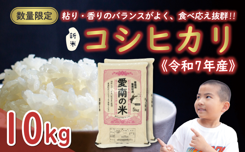 先行予約 新米 令和7年産 コシヒカリ 10kg 25000円 お米 白米 精米 米 こめ 産地直送 国産 農家直送 期間限定 数量限定 特産品 先行 事前 受付 令和7年度産 2025年産 もっちり 粘り 甘み おいしい おにぎり こしひかり 内祝い お祝い 贈答品 お返し プレゼント ギフト 土産 御礼 お礼 お取り寄せ えひめ南農業協同組合 愛南町 愛媛県 10kg
