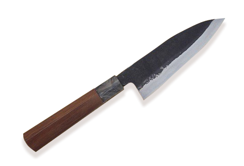 【E06002】黒打ち万能型包丁5.5寸白鋼