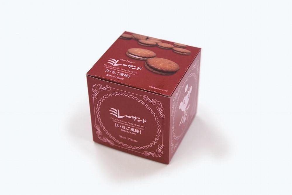 ミレーサンド (大箱 キューブBOX) 4箱セット いちご風味、キャラメル、ホワイト、抹茶クリーム 【グレイジア株式会社】 [ATAC006]