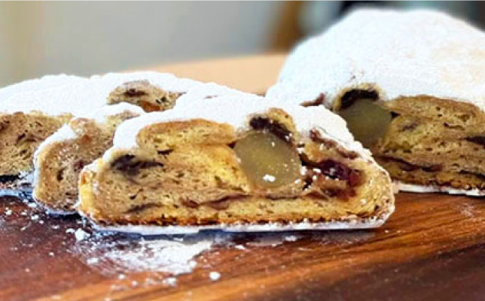 【先行予約】自家製酵母使用 パン工房だんだん オリジナルシュトレン 2本 計約700g 高知特産文旦ジャム・6種類のドライフルーツ・2種類のナッツ入り〈2025年12月上旬～発送〉 / クリスマス シュトーレン シュトレーン シュトレン 文旦 ぶんたん【パン工房だんだん】[ATAQ006]