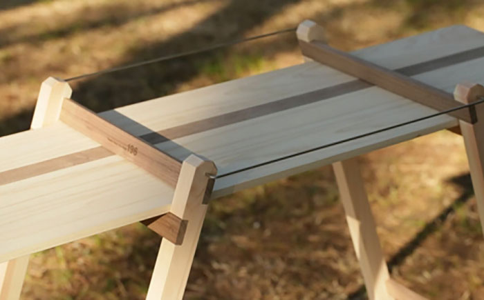 ひのきのキャンプ用ダブルラック / アウトドア アウトドアグッズ キャンプ ラック 棚 ひのき ウォールナット 人気 おすすめ 【196｜ひのきのキャンプ用品】 [ATBG005]