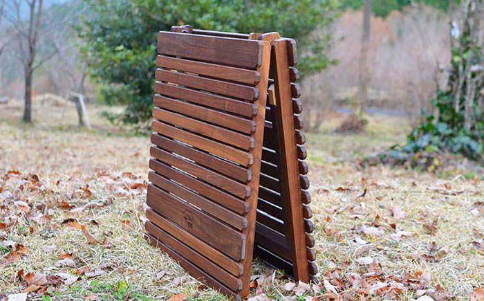 ウォールナット 2つ折りキャンプテーブル KUROSON370-F / アウトドア アウトドアグッズ キャンプ テーブル 折りたたみ ウォールナット 人気 おすすめ 【196｜ひのきのキャンプ用品】 [ATBG012]