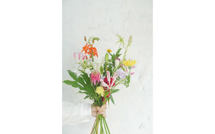 【12回定期便】生花花束 ブーケL初回花瓶付 【株式会社tomoni】 [ATCG026]