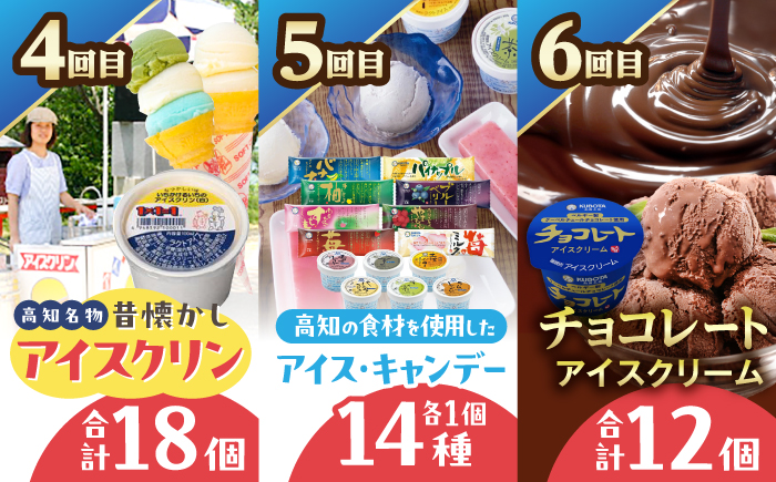 【6回定期便】カツオとアイス 定期便 /カツオ 食べ比べ 鰹のセット ご当地アイス 高知アイス [ATZX021]