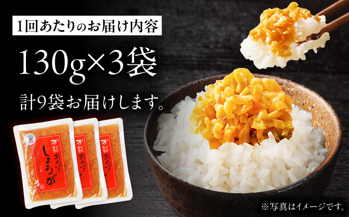 【3回定期便】高知県産生姜を使った、万能おかず生姜3袋セット / しょうが おかずしょうが 【株式会社 四国健商】 [ATAF143]