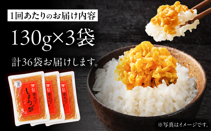 【12回定期便】高知県産生姜を使った、万能おかず生姜3袋セット / しょうが おかずしょうが 【株式会社 四国健商】 [ATAF145]