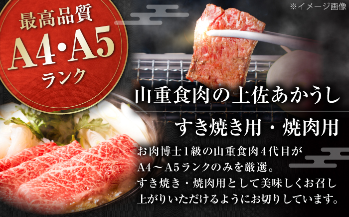 土佐あかうし　すき焼き＆焼肉 各種約800g 総計約1.6kg / やわらか ヘルシー うま味凝縮【(有)山重食肉】 [ATAP185]