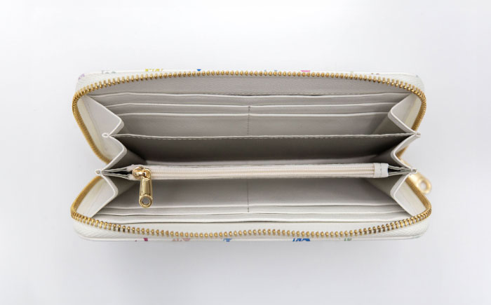 高知の財布 ホワイト×カラフル / 高知 ブランド 財布 長財布 合成皮革 革 アパレル ビジネス 贈り物 プレゼント ご当地 【株式会社ブランド高知】 [ATDW004]