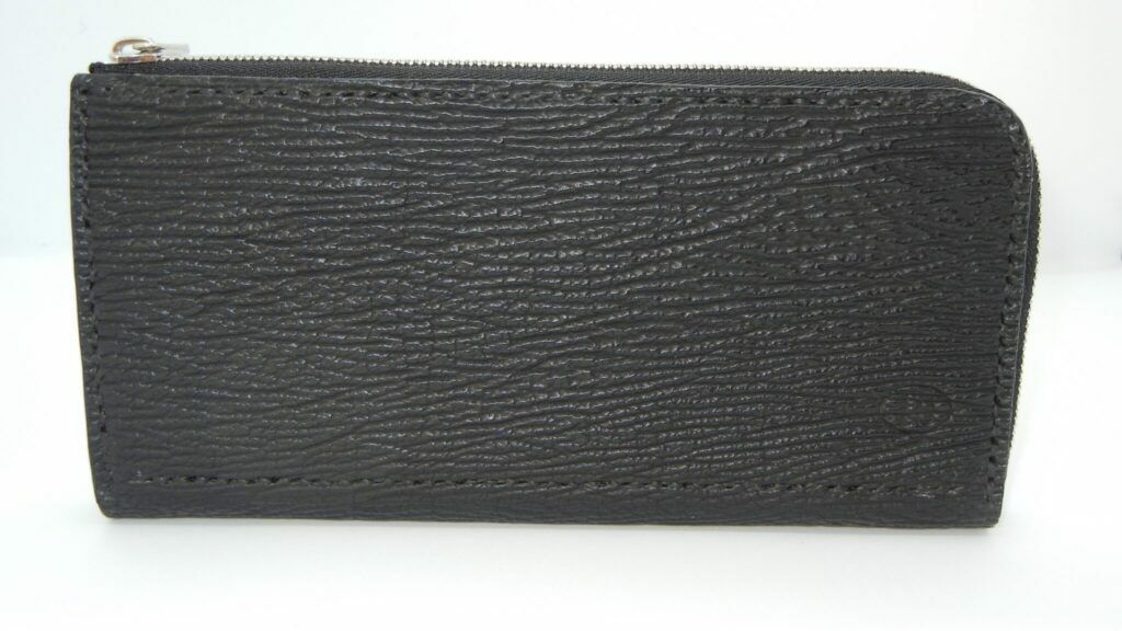 サメ革 L型ファスナー 長財布 /シック さいふ 財布 黒 ブラック 本格レザー 革財布 【革職人TOSHI】 [ATDZ006]