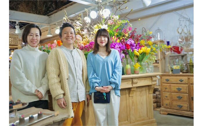 【3回定期便】生花花束 ブーケL初回花瓶付 【株式会社tomoni】 [ATCG028]