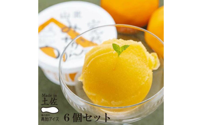 Made in 土佐 高知アイス 完熟山北みかんシャーベット6個 ミカン 完熟みかん / スイーツ アイス アイスクリーム【グレイジア株式会社】[ATAC383]