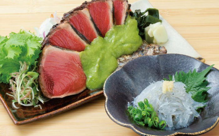 南国土佐の定番の味「ぬた」で味わう「鰹たたきとどろめ」セット / 鰹 カツオ かつお 鰹 藁焼き カツオ 高知 ワラ 美味しい 完全藁焼き【株式会社土佐料理司】[ATAD046]