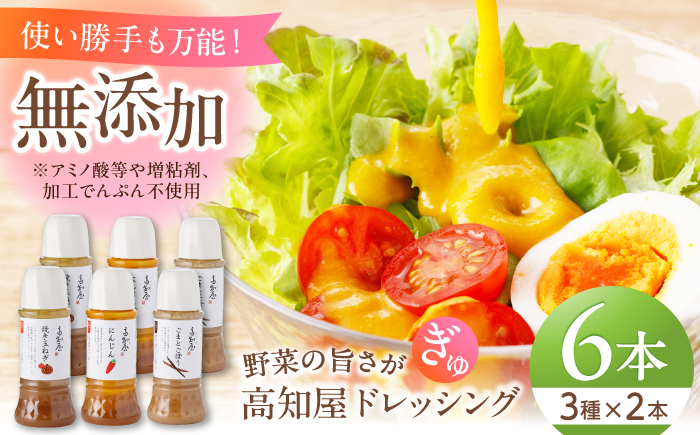 素材力 高知屋 無添加ドレッシング6本セット (人参、焼き玉ねぎ、ごまとごぼう 各2本) / 〈化学調味料 アミノ酸 増粘剤 加工でんぷん すべて不使用〉国産 野菜 ドレッシング 万能ドレッシング 【株式会社 四国健商】 [ATAF153]