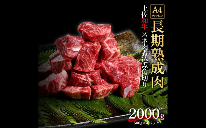 エイジング工法 熟成肉 土佐和牛 特選スネ肉 煮込み用角切り 約2kg 冷凍 (約500g×4) 【株式会社LATERAL】 [ATAY045]