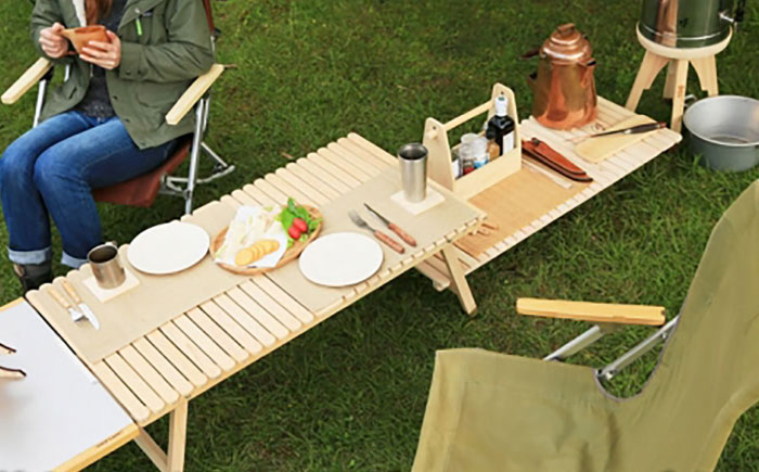 土佐ひのきの キャンプ用オプションテーブル KUROSON370専用 【196｜ひのきのキャンプ用品】 [ATBG004]
