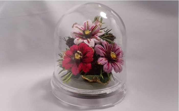 ドーム花器の花装飾（小）＜コスモス・われもこう＞　らんまん 花 雑貨 造花 インテリア お祝い ギフト 贈答 人気 送料無料 高知市 【花工房美呂】 [ATCO010]