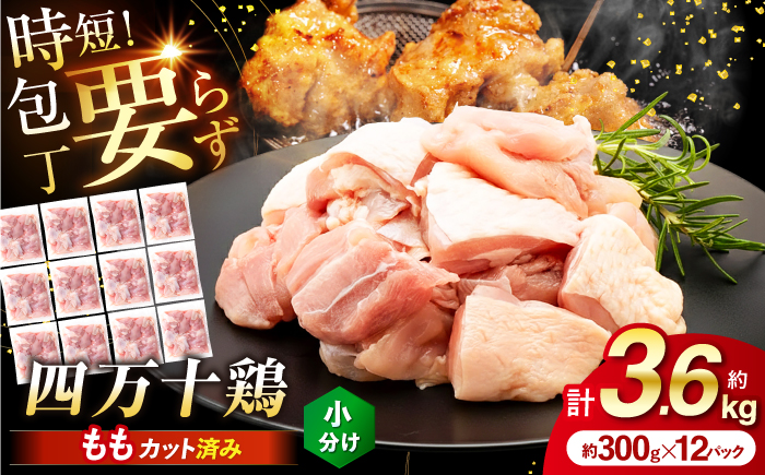 四万十鶏もも肉 切身 約3.6kg （約300g×12パック） カットでかんたん 時短セット / 四万十鶏 もも肉 小分け 冷凍 カット 時短 【三栄ブロイラー販売株式会社】 [ATDP020]