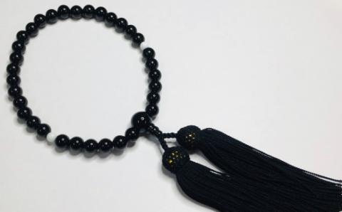 オニキスと白珊瑚の片手数珠