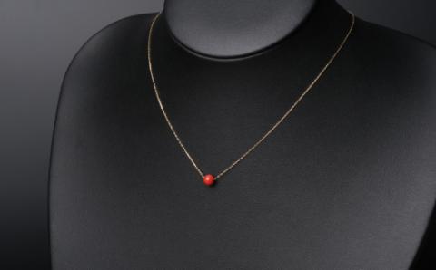 【宝石珊瑚】選べる組合せ　K18ネックレス　珊瑚ペンダント