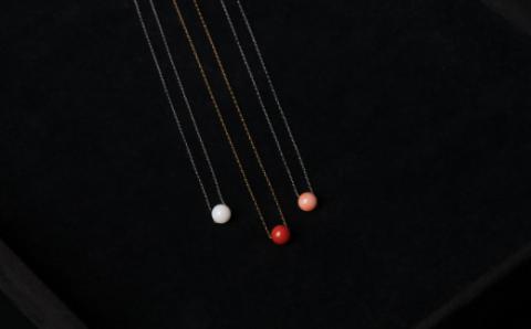 【宝石珊瑚】選べる組合せ　K18ネックレス　珊瑚ペンダント