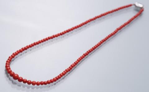 赤サンゴ ネックレス 丸玉 3から6mm｜宝石 珊瑚 訳あり アクセサリー ネックレス レディース メンズ ファッション ギフト プレゼント 高知県 室戸市