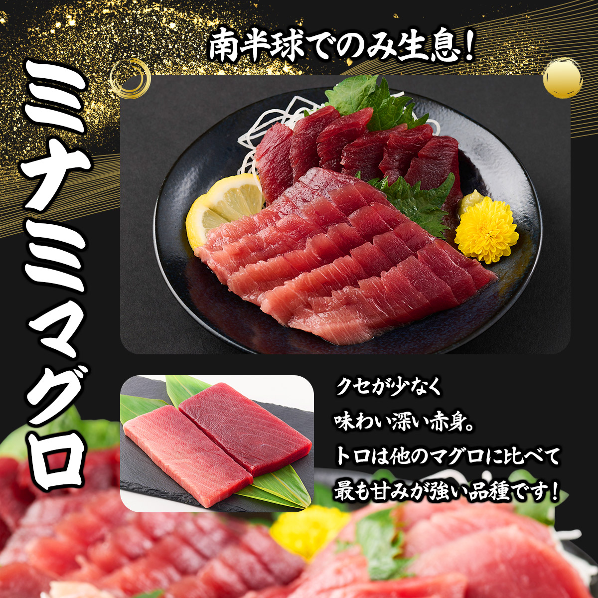 こだわりの天然ミナミマグロセット　ミナミマグロ中トロ赤身各1柵