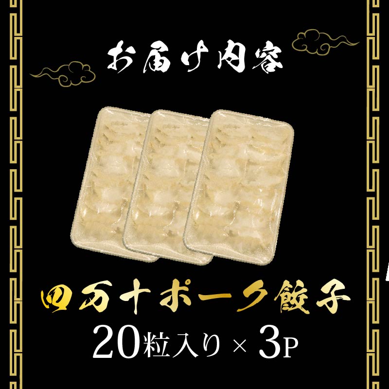 餃子 ヤマジュウの特選！四万十ポーク手作り餃子 60個