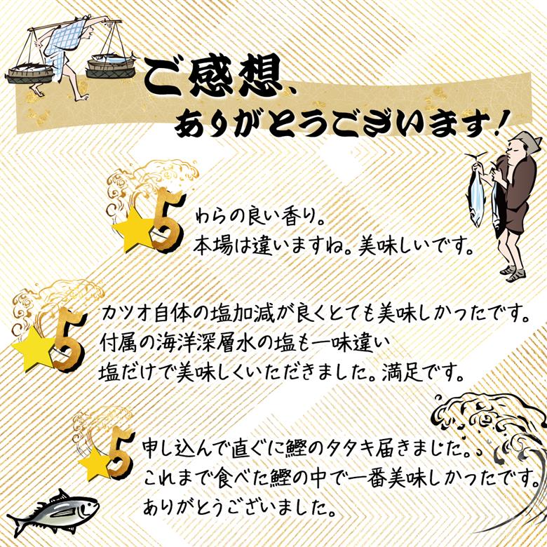 厳選かつおの完全わら焼きたたき 3節入り 3本  恋人の聖地グルメ甲子園で５位！室戸海洋深層水の塩付き かつおのたたき カツオのたたき 鰹 カツオ たたき 海鮮 冷凍 送料無料 kr003
