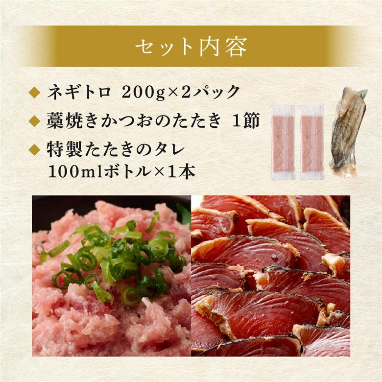 【お試しセット】 土佐流藁焼きかつおのたたき１節と高豊丸ネギトロ４００ｇ