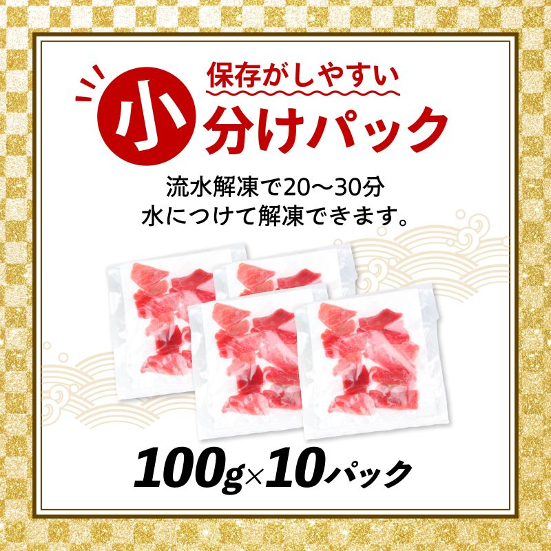 天然本まぐろ 赤身 中とろ 切り落とし 1kg 小分け (100g×10パック) 訳あり マグロ 刺身 カルパッチョ まぐろ丼 まぐろ漬け丼 魚 惣菜 海鮮丼 魚介類 父の日 食べきりサイズ 冷凍 不揃い