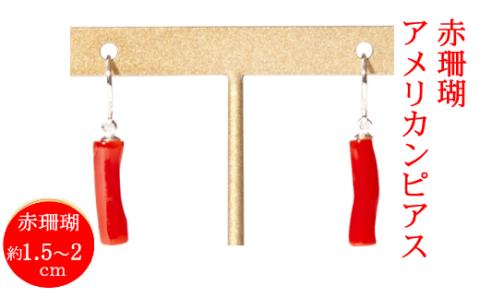 【特級】室戸産赤サンゴ 枝［K14W6アメリカンピアス］