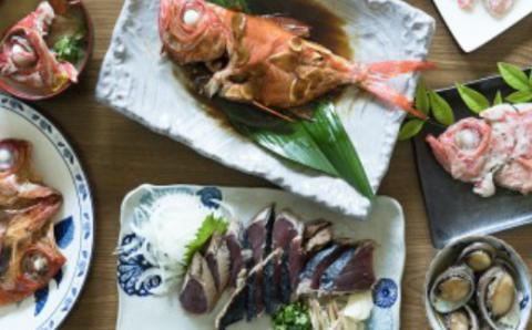 華金目（金目鯛）の煮付けと完全藁焼き鰹のタタキセット（大家族用）