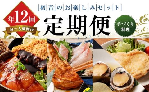 【年12回定期便】初音の定期便お楽しみセット!! おひとり様向け 1人前 毎月届く 肉 魚 惣菜 刺身 加工品 おかず 一人暮らし 冷凍 hn050