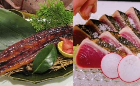 土佐の鰹タタキ片身とうなぎ蒲焼きセット