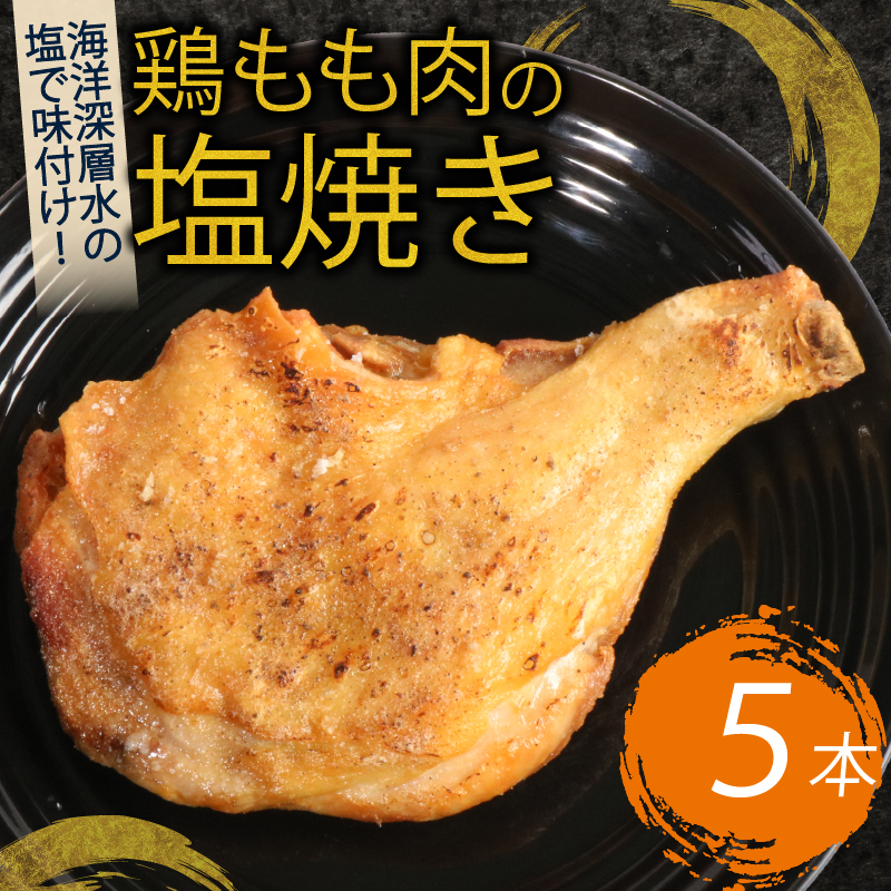 室戸の恵み！海洋深層水の塩で味付け！初音の鶏もも肉の塩焼き【５本】