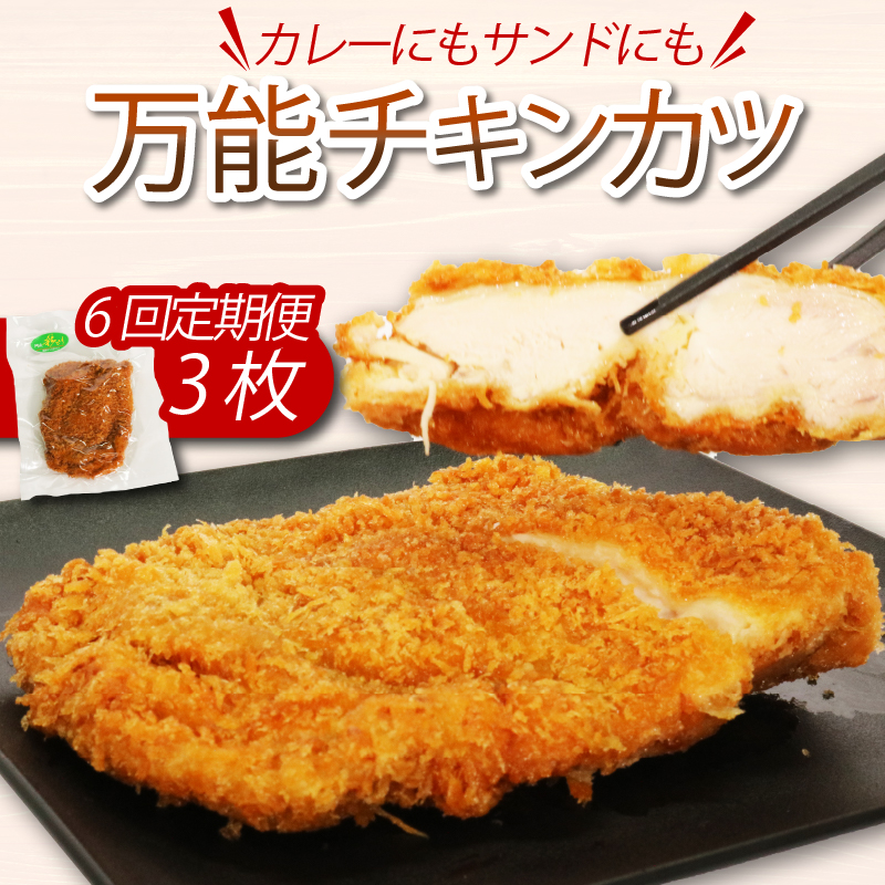 【 隔月 ６回定期便 】 初音のチキンカツ ３枚 定期便 鶏肉定期便 料理定期便 ちきんかつ カツサンド