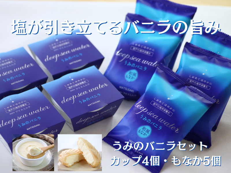 贈答に◎ 室戸の塩バニラアイス｜最中＆カップ詰合せ9個入