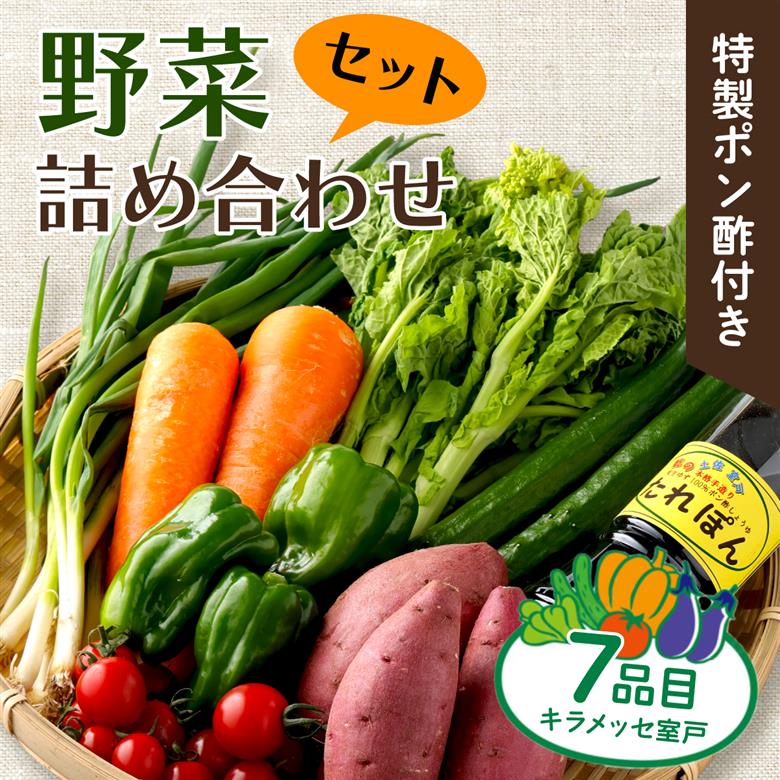 野菜詰め合わせ セット 7種類 (特製ポン酢付) 新鮮 旬 春 おまかせ 5000円 故郷納税 送料無料