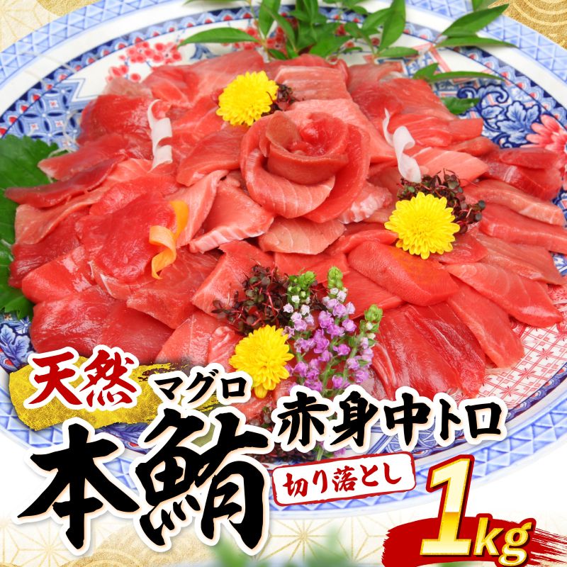 天然本まぐろ 赤身 中とろ 切り落とし 1kg 小分け (100g×10パック) 訳あり マグロ 刺身 カルパッチョ まぐろ丼 まぐろ漬け丼 魚 惣菜 海鮮丼 魚介類 父の日 食べきりサイズ 冷凍 不揃い