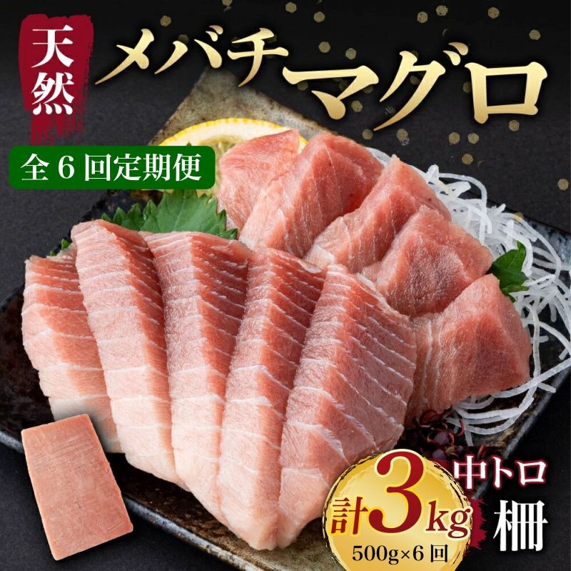 【 6回定期便 】 天然メバチマグロ 【 中トロ 】500ｇ（柵） メバチマグロ めばちまぐろ めばち メバチ まぐろ マグロ 鮪 サク 柵 中トロ 天然 天然まぐろ 天然マグロ 刺身 お刺身 食べ比べ 海鮮丼 丼 魚 さかな 新鮮 高知 室戸 冷凍 小分け 海鮮