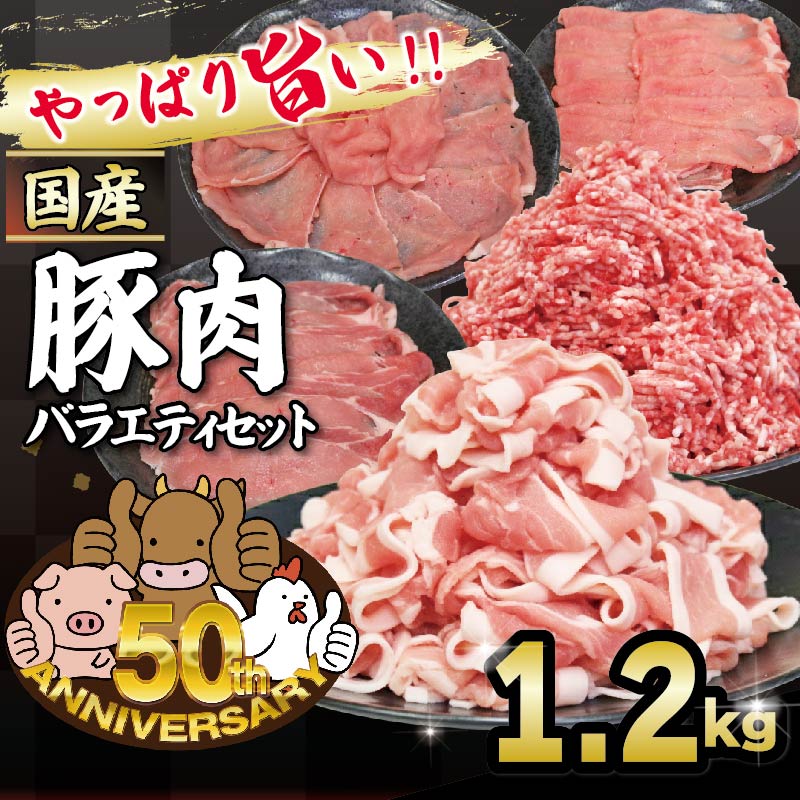 豚肉 バラエティセット 約1.27kg｜土佐備長豚 国産豚肉 国産ぶた 備長炭育ち お試し しゃぶしゃぶ スライス 生姜焼き 豚こま ミンチ 冷凍 小分け 家庭用 贈答用 業務用 吉岡精肉店 高知県 室戸市 【お試し】計1.27kg｜9,000円