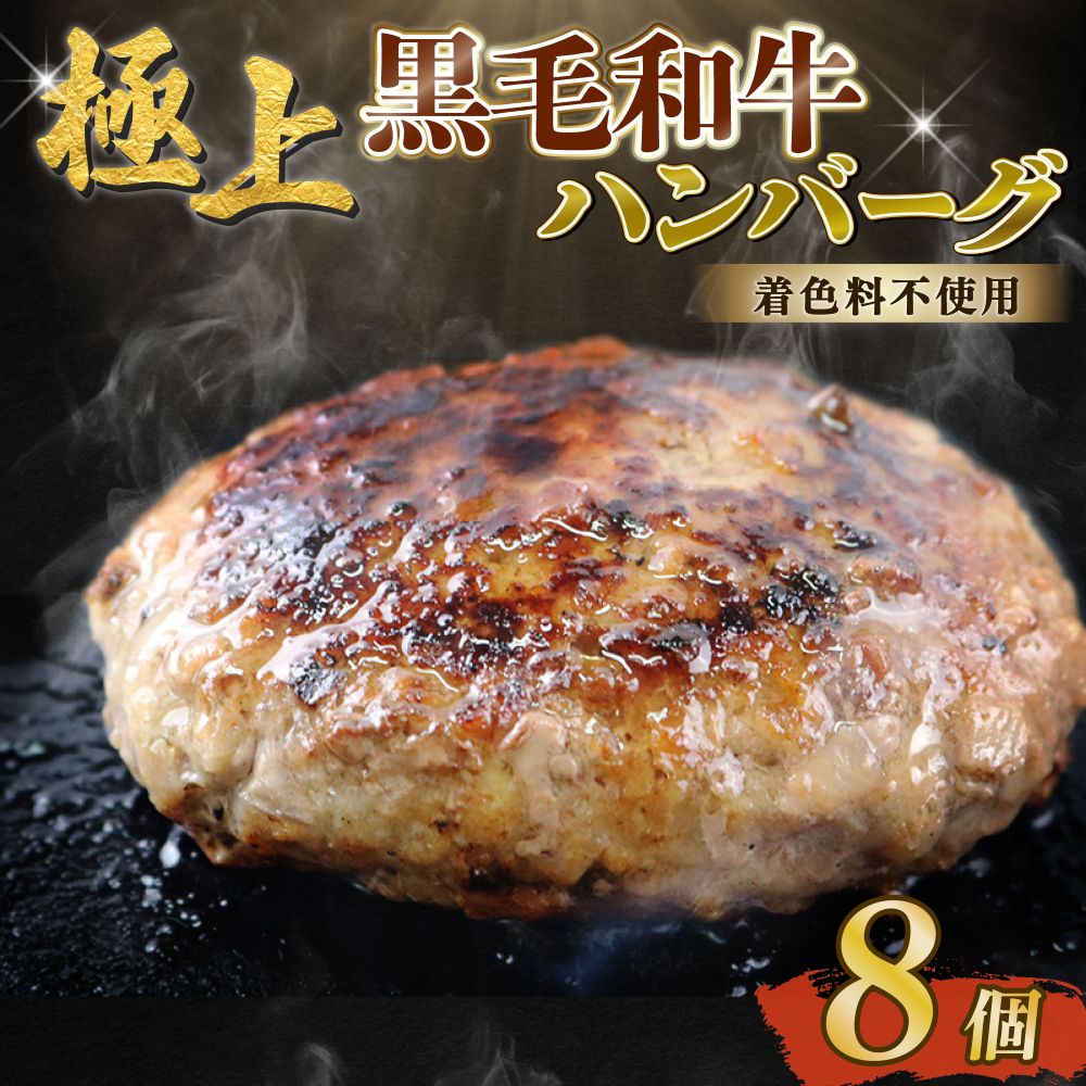 自家製 手作り 黒毛和牛ハンバーグ 約90g×8個 総計約720g ハンバーグ 牛肉 100％ 【(有)山重食肉】（室戸海洋深層水塩使用）