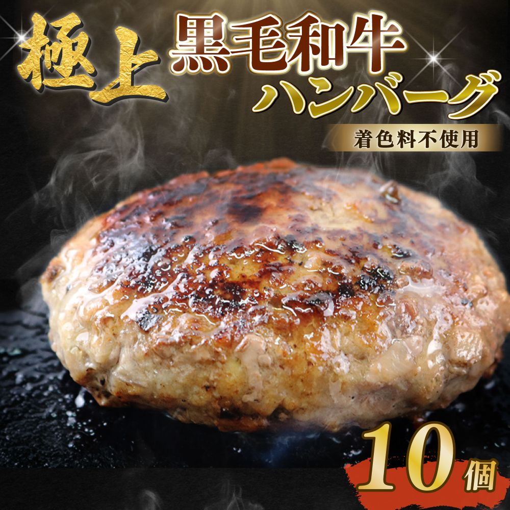 自家製 手作り 黒毛和牛ハンバーグ 約90g×10個 総計約900g ハンバーグ 牛肉 100％ 【(有)山重食肉】（室戸海洋深層水塩使用）