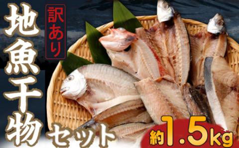 [訳あり]地魚干物セット 約1.5kg 干物 お楽しみ 訳あり セット 定期便 魚介類 室戸市 ひもの おかず おつまみ 魚 魚介類 惣菜 傷あり ご家庭用 冷凍 10000円 1万円 送料無料